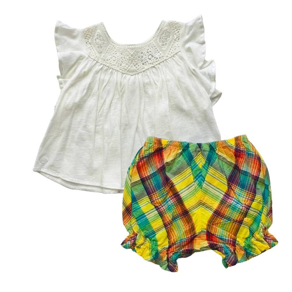 NEW RALPH LAUREN girl's lace short set in multi